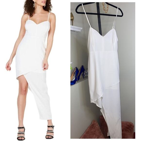 Material Girl Dresses & Skirts - Material Girl Bodycon dress with asymmetrical hem